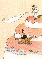 Postkarte Hochzeit, Reiter