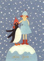 Postkarte Pinguin, Alles Gute (5 Stck)