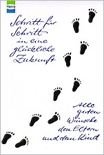 Klappkarte Geburt, Fuabdrcke %