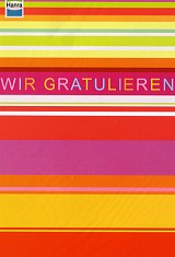 Klappkarte Wir gratulieren, Streifen (5 Stck)