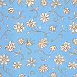 Klappkarte Floral, blau (5 Stcke)