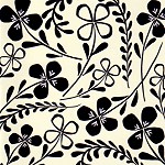 Klappkarte Floral, s/w (5 Stck)