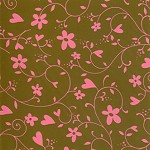 Klappkarte Floral, oliv (5 Stck)