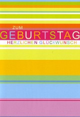 Klappkarte Zum Geburtstag, Streifen (5 Stck)