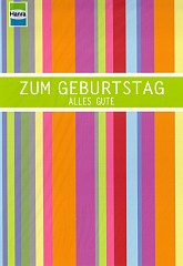Klappkarte Zum Geburtstag, Streifen (5 Stck)