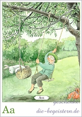 Postkarte Majas Alphabet [Aa]