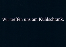Postkarte Wir treffen uns am Khlschrank