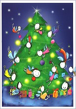 Postkarte Baumschmcken