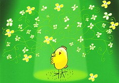 Postkarte Kken mit Blumen