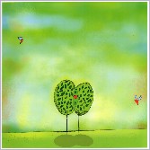 Klappkarte Zwei Bume