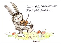 Postkarte Ich mcht' auf Deiner Hochzeit fiedeln