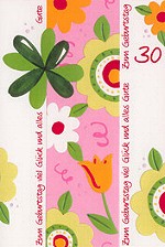 Klappkarte 30. Geburtstag, Blten