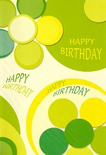 Klappkarte Happy Birthday, Retro limone (5 Stck)