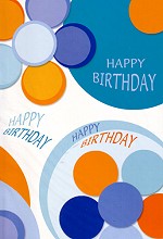 Klappkarte Happy Birthday, Retro petrol (5 Stck)