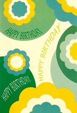Klappkarte Happy Birthday, Fower Power grn (5 Stck)