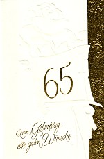 Klappkarte 65. Geburtstag, Rose