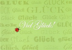 Postkarte Viel Gl�ck