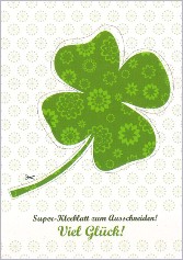 Postkarte Glcksklee