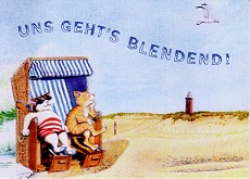 Postkarte Uns geht's blendend