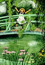 Postkarte Linnea auf der japanischen Brcke