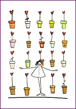 Postkarte Herzblten %