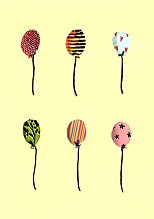 Postkarte Luftballons %