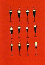 Postkarte Sektglser %