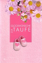 Klappkarte Taufe, rosa %