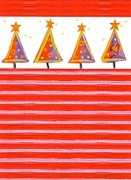 Klappkarte Weihnachtsbume, rot