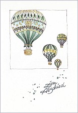 Klappkarte Zum Abschied, Heiluftballone %