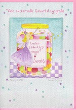 Klappkarte Viele zuckerse Geburtstagsgre (5 Stck)