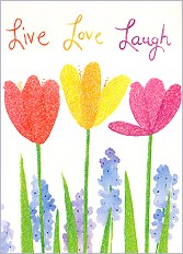 Postkarte Live Love Laugh