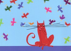 Gastaut, Charlotte - Postkarte Katze und Vgel