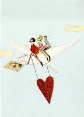 Postkarte Freundschaftsvogel %