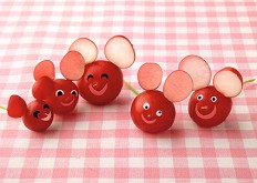 Postkarte Familie Radieschen