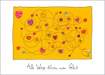 Postkarte Alle Wege fhren zum Glck