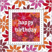 Klappkarte Happy Birthday, Blten