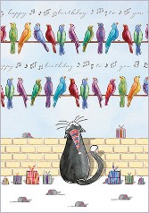 Postkarte Happy Birthday, Katze (2 Stck)