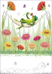 Postkarte Frosch in Hngematte (2 Stck)