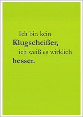 Postkarte Ich bin kein Klugscheier