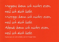 Postkarte Ich kann nichts essen ...