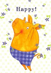Postkarte Happy