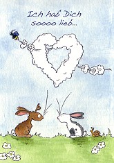 Klappkarte Tilda, Ich hab' Dich soooo lieb