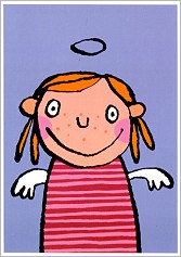 Postkarte Roter Engel (5 Stck)