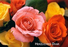 Klappkarte Herzlichen Dank, Rosen