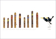 Postkarte Clubkrhen und Zigarrenallee