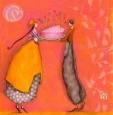 Postkarte Paar mit Herz