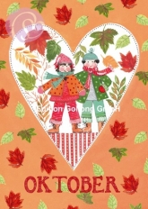 10/ Postkarte Oktober, Kinder