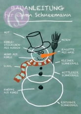 Postkarte Bauplan Schneemann (10 Stck)