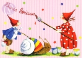 Postkarte Pippa und Pelle, Bunte Gre